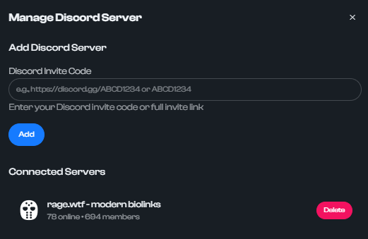 How to add Discord Server