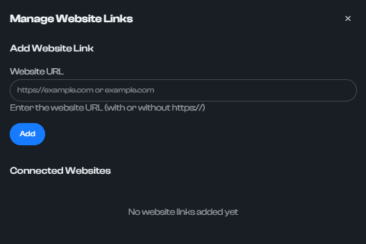 How to add Website Links