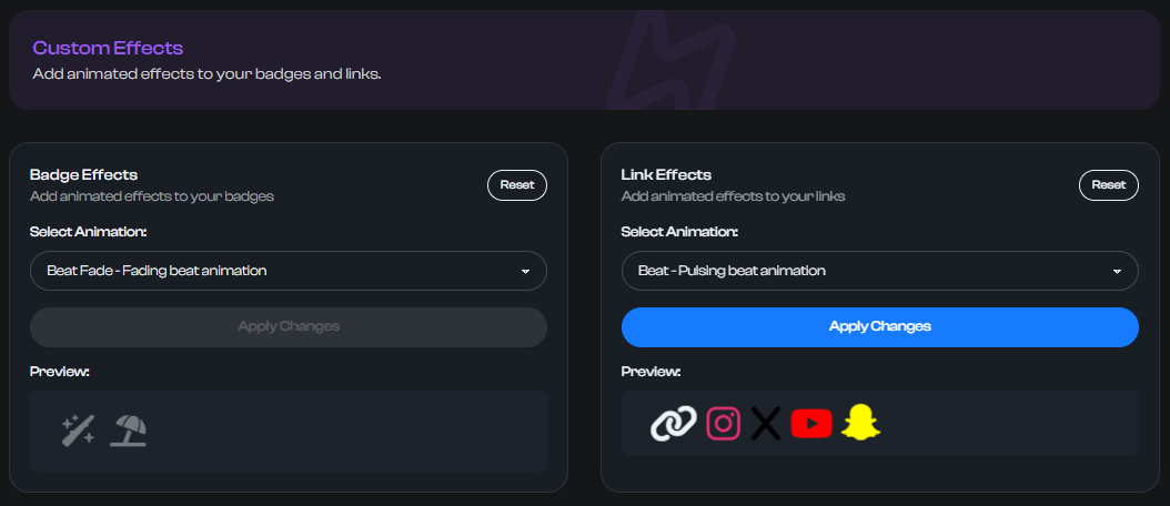 Links and Badges Effects