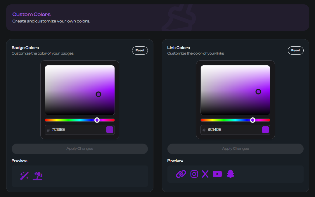 Badge and Link Colors