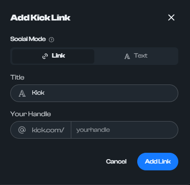 How to add Kick