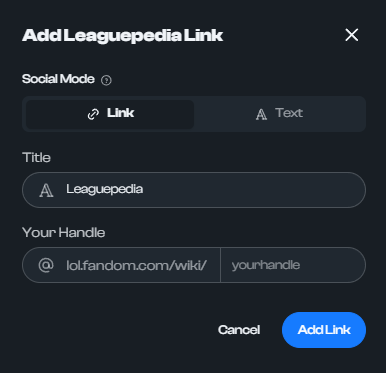 How to add Leaguepedia