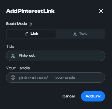 How to add Pinterest
