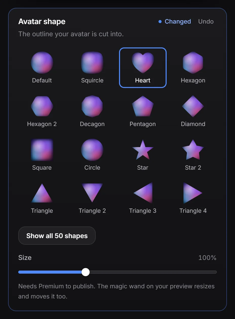 Avatar shape tiles using your avatar