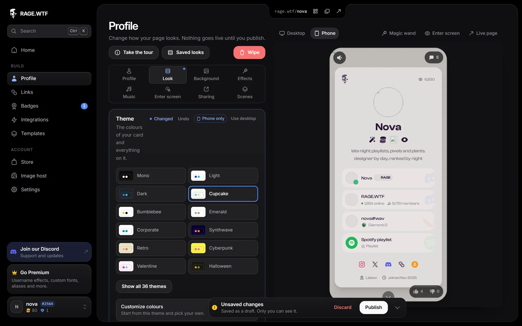 The Phone switch with a phone preview and a Phone only marker